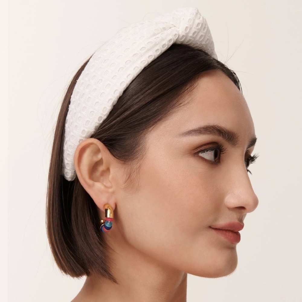Lele Sadoughi BIANCA EYELET KNOTTED HEADBAND